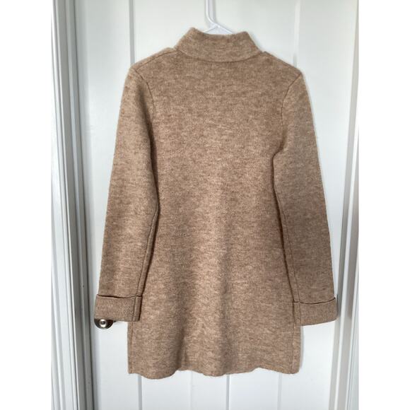Adrienne Vittadini Women's Wool Duster Button Front Sweater Tan Size Small - Picture 6 of 9